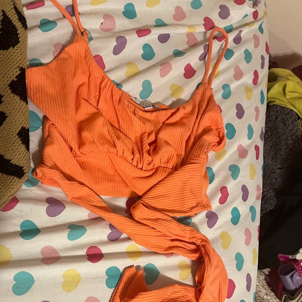 Orange crop top